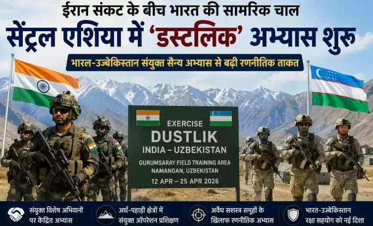 India Uzbekistan Dustlik Military Exercise: ईरान संकट के बीच भारत की सामरिक चाल&mdash;सेंट्रल एशिया में &lsquo;डस्टलिक&rsquo; अभ्यास से बढ़ी रणनीतिक ताकत