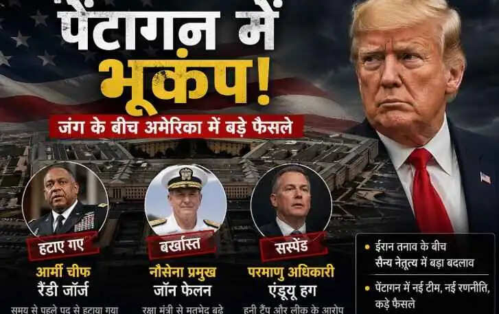 Pentagon Shake-Up Under Trump: आर्मी चीफ हटे, नौसेना प्रमुख बर्खास्त, परमाणु अधिकारी हनी ट्रैप में फंसे&mdash;जंग के बीच अमेरिका की सैन्य व्यवस्था में बड़ा उथल-पुथल