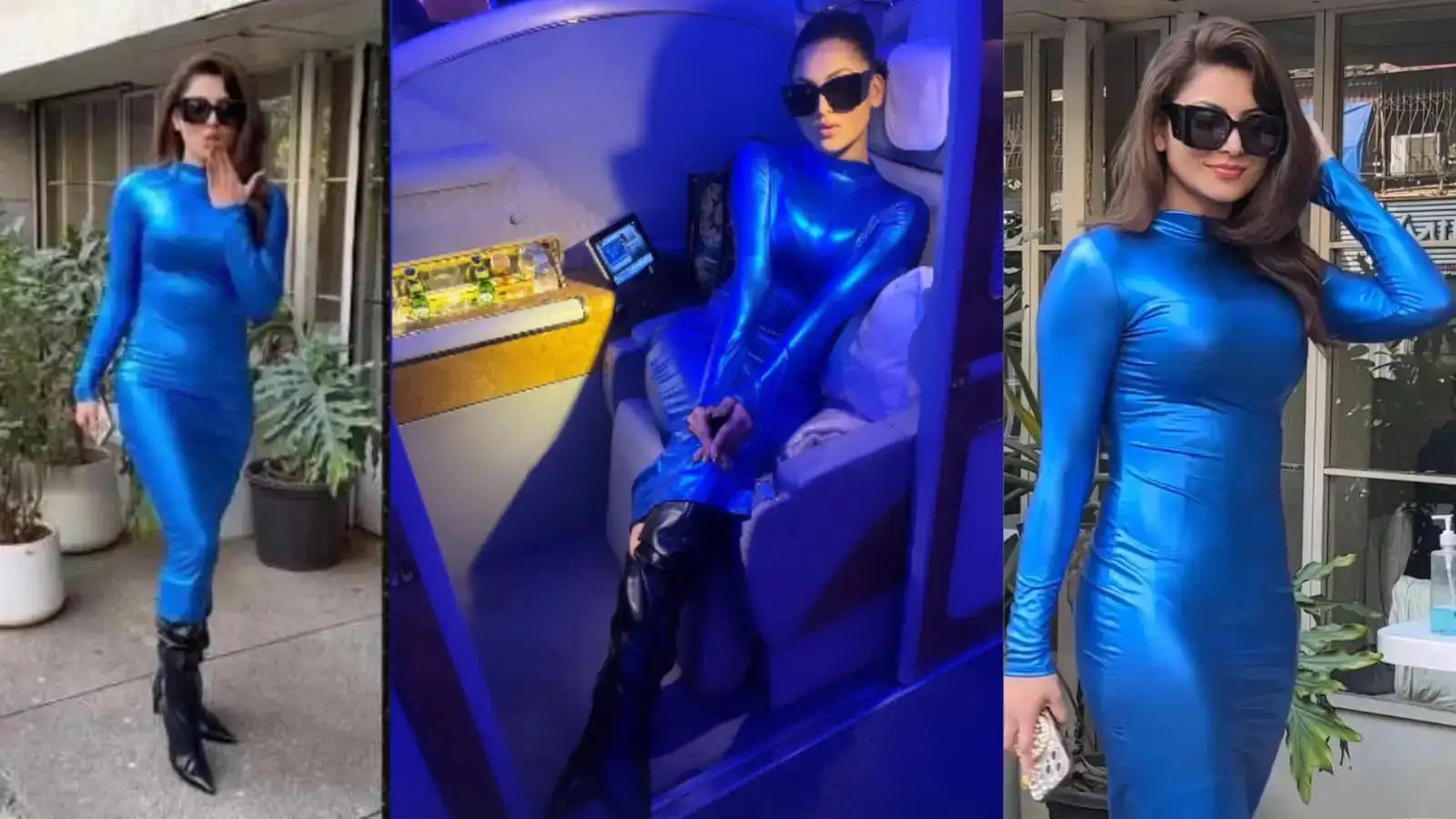 Urvashi Rautela Beats Monday Blues As She Turns Heads in Stunning Blue Metallic Bodycon Dress
