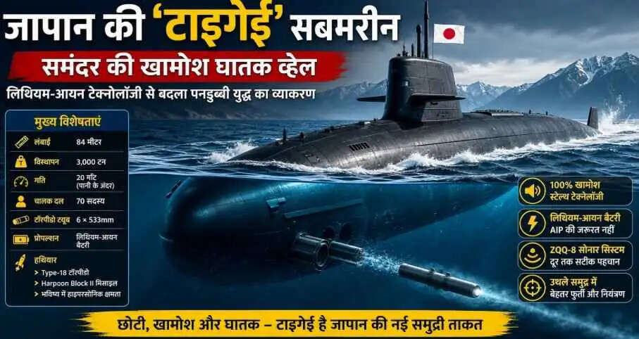 Japan Taigei Submarine: समंदर की खामोश &lsquo;घातक व्हेल&rsquo; जिसने पनडुब्बी युद्ध की रणनीति बदल दी